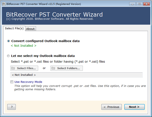 BitRecover PST Converter Wizard