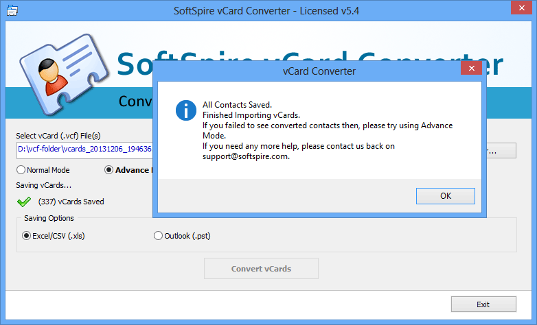 SoftSpire vCard Converter