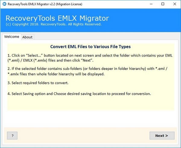 RecoveryTools EMLX Migrator