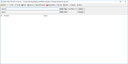 Batch DOC TO XLS Converter