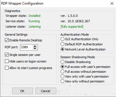 RDP Wrapper远程桌面会话软件