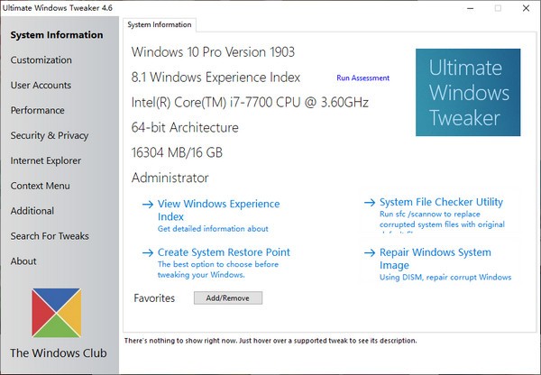 Ultimate Windows Tweaker(Windows系统优化软件)