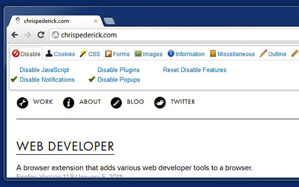 web developer谷歌浏览器插件