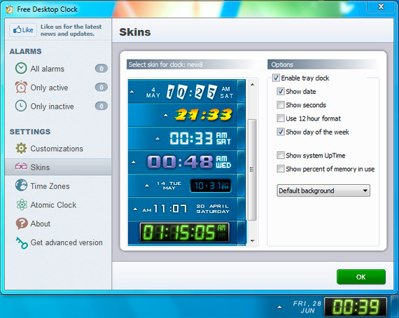 Free Desktop Clock官方版(美化系统时钟)