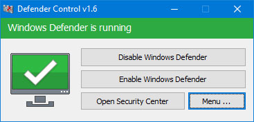 Defender Control(Windows Defender彻底禁用小工具)