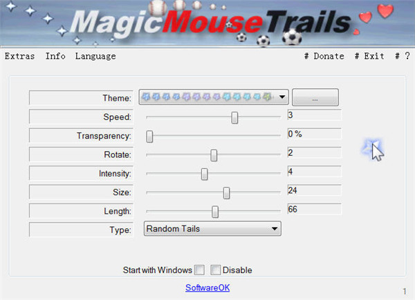 MagicMouseTrails电脑版(自定义鼠标拖尾工具)