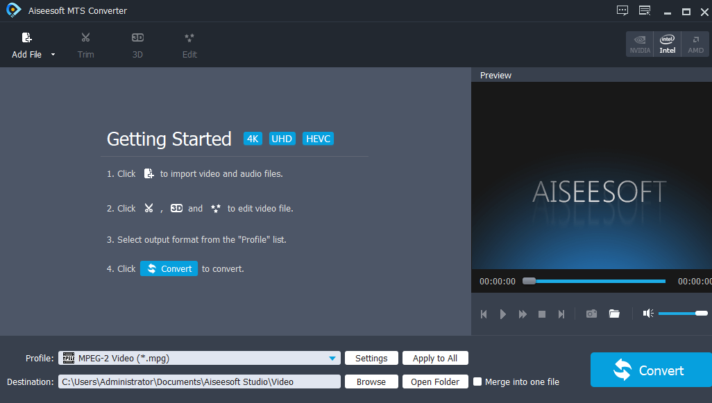 Aiseesoft MTS Converter MTS视频转换免费版