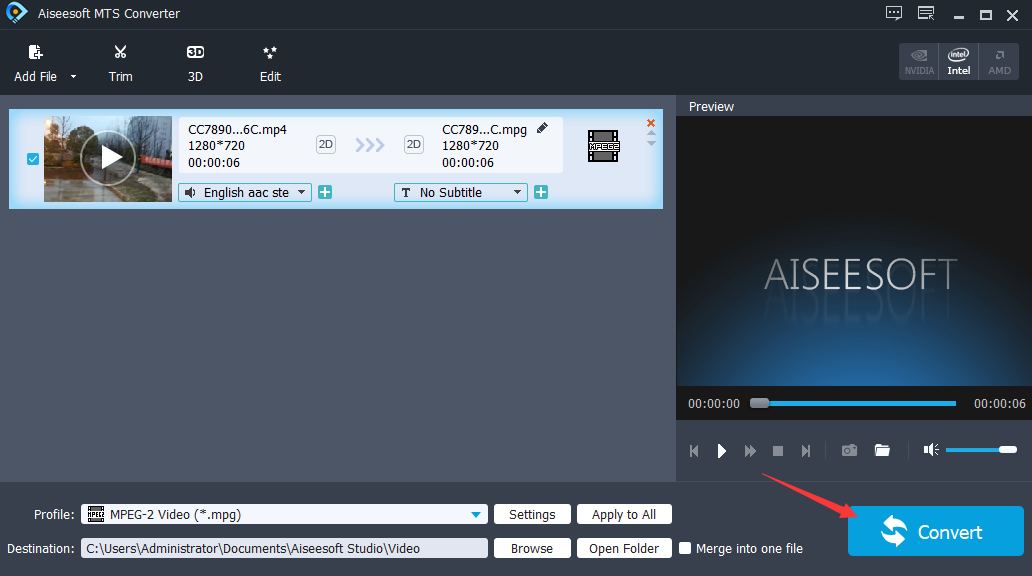 Aiseesoft MTS Converter MTS视频转换免费版