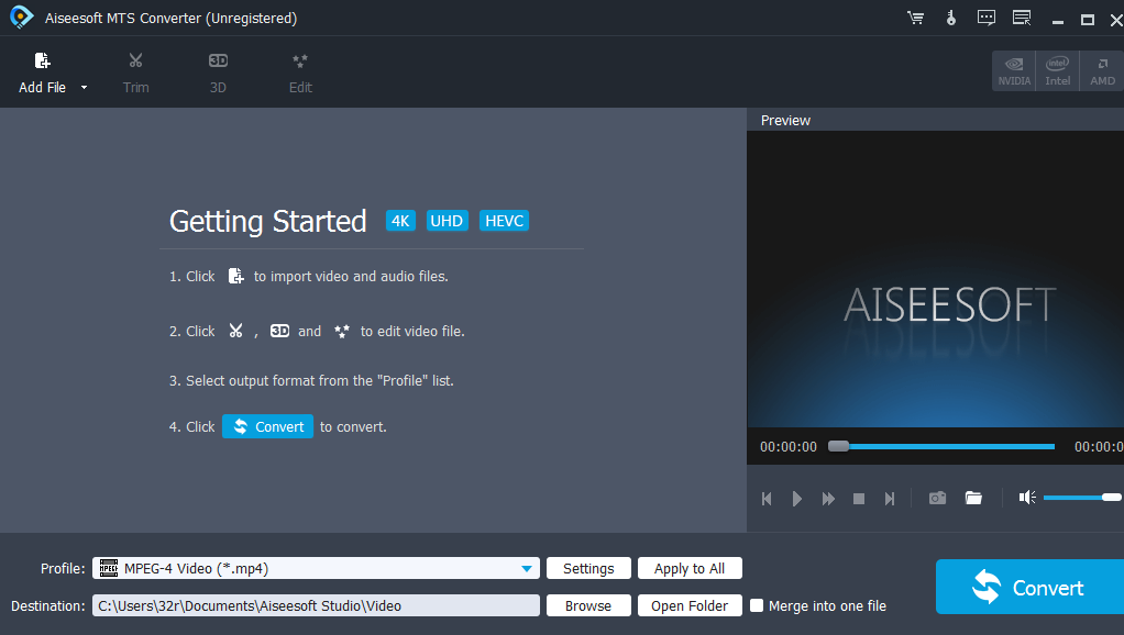 Aiseesoft MTS Converter MTS视频转换免费版