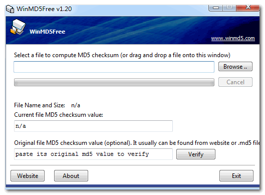 winmd5free(文件md5值校验工具)