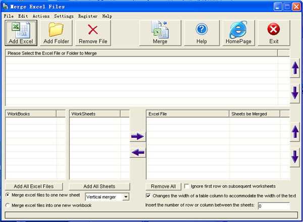 merge excel files(excel文件合并工具)