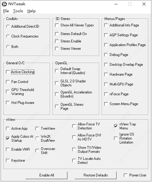 nvidia forceware nvtweak(N卡调节工具)